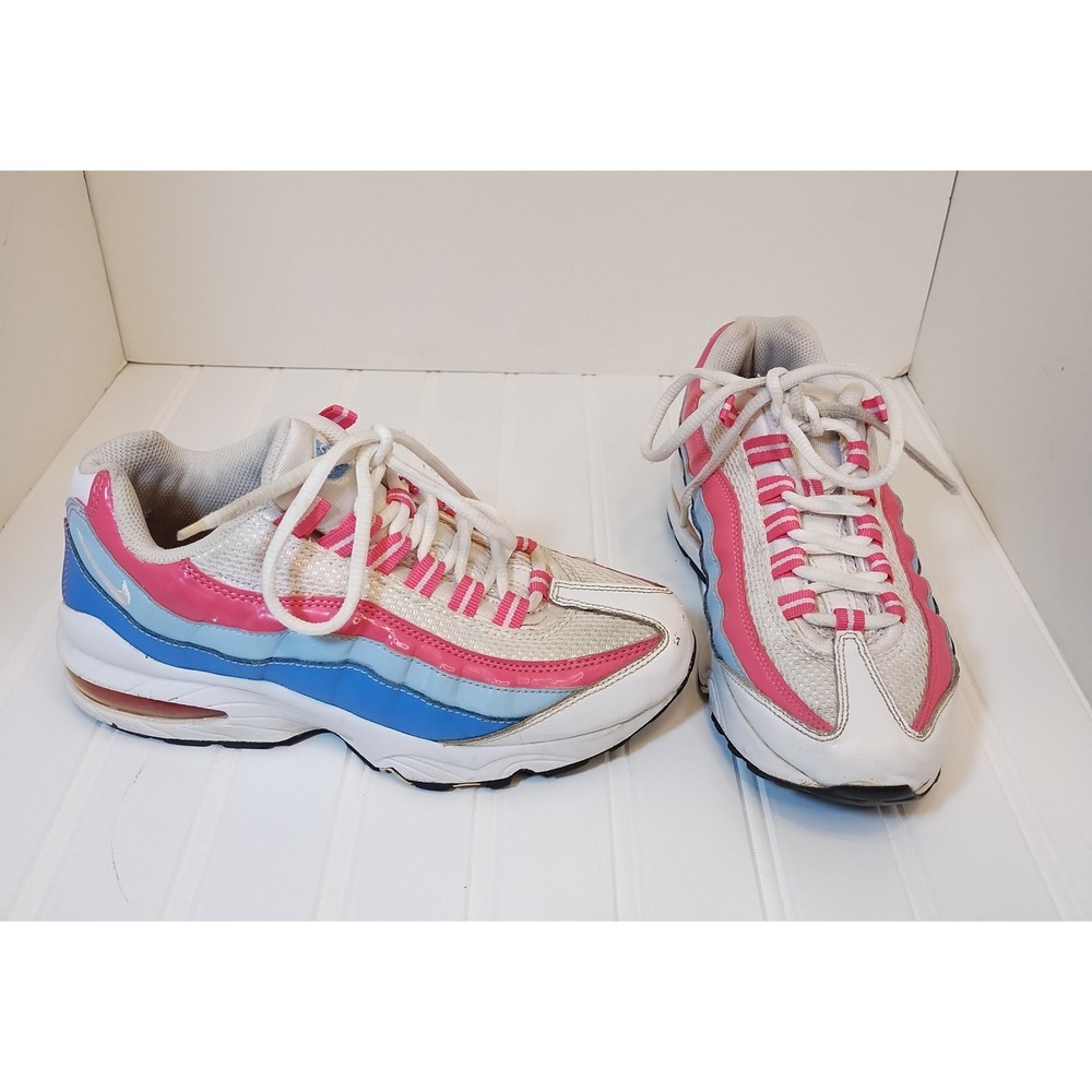 Nike Air Max 95 Kids 5Y White Pink Blue Sneakers White Shark‎ Coast 310830-109